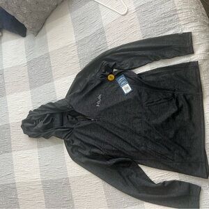 Huk Charcoal Gray Coldfront quarter zip Performance Hoodie Mens size S